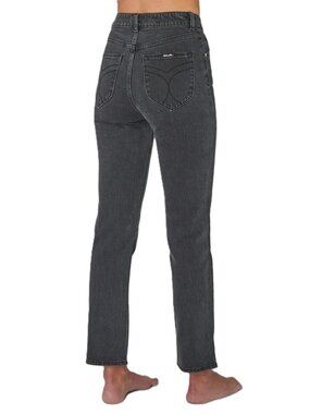ROLLA'S Original Straight Leg Jeans AU 10 / US6 Black Wash High Rise 29" Inseam